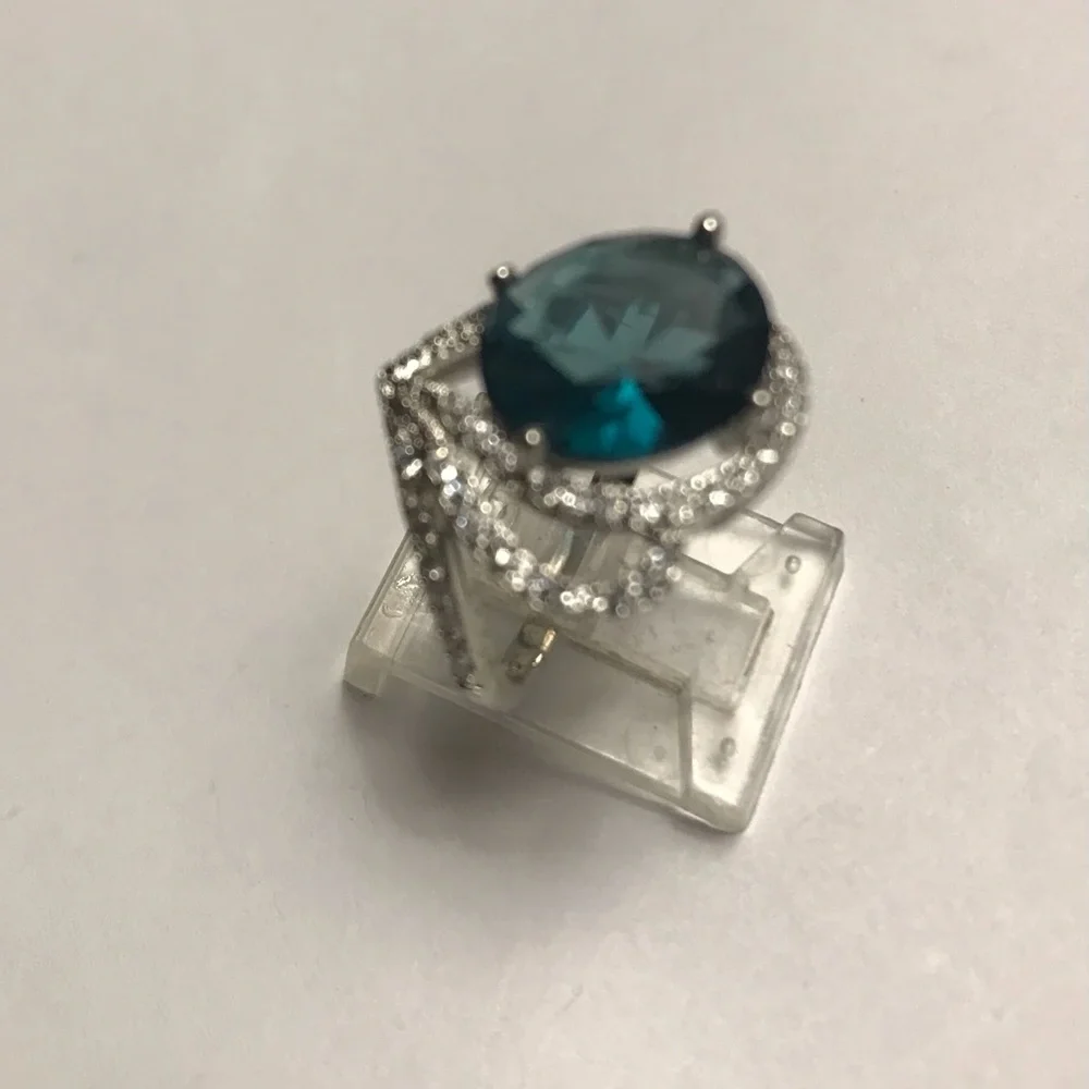 London Blue Topaz Stamped 925 Sterling Silver Ring